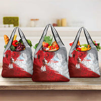 Poland Eagle and Winged Hussar Grocery Bag Grunge Sporty Style