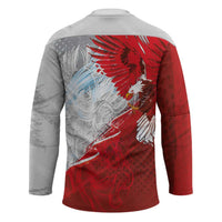 Poland Eagle and Winged Hussar Hockey Jersey Grunge Sporty Style