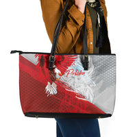 Poland Eagle and Winged Hussar Leather Tote Bag Grunge Sporty Style