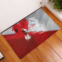 Poland Eagle and Winged Hussar Rubber Doormat Grunge Sporty Style