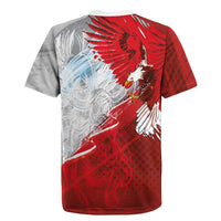 Poland Eagle and Winged Hussar Rugby Jersey Grunge Sporty Style