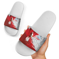 Poland Eagle and Winged Hussar Slide Sandals Grunge Sporty Style