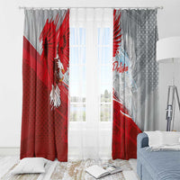Poland Eagle and Winged Hussar Window Curtain Grunge Sporty Style