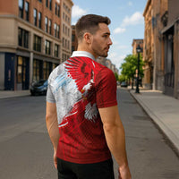 Poland Eagle and Winged Hussar Zipper Polo Shirt Grunge Sporty Style