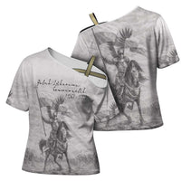 Polish-Lithuanian Commonwealth Cross Shoulder Shirt Winged Hussars-Vintage Style