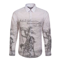 Polish-Lithuanian Commonwealth Long Sleeve Button Shirt Winged Hussars-Vintage Style