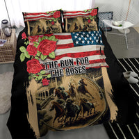The First Kentucky Horse Racing Bedding Set Since 1875 American Flag Vintage Style - Wonder Print Shop