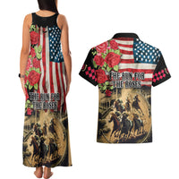 The First Kentucky Horse Racing Couples Matching Tank Maxi Dress and Hawaiian Shirt Since 1875 American Flag Vintage Style - Wonder Print Shop