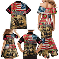 The First Kentucky Horse Racing Family Matching Mermaid Dress and Hawaiian Shirt Since 1875 American Flag Vintage Style - Wonder Print Shop