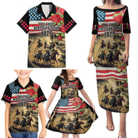 The First Kentucky Horse Racing Family Matching Puletasi and Hawaiian Shirt Since 1875 American Flag Vintage Style - Wonder Print Shop