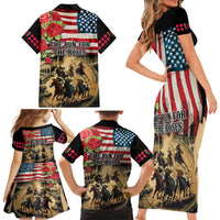 The First Kentucky Horse Racing Family Matching Short Sleeve Bodycon Dress and Hawaiian Shirt Since 1875 American Flag Vintage Style - Wonder Print Shop