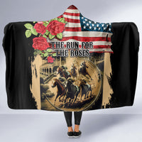 The First Kentucky Horse Racing Hooded Blanket Since 1875 American Flag Vintage Style
