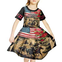 The First Kentucky Horse Racing Kid Short Sleeve Dress Since 1875 American Flag Vintage Style - Wonder Print Shop