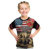 The First Kentucky Horse Racing Kid T Shirt Since 1875 American Flag Vintage Style - Wonder Print Shop