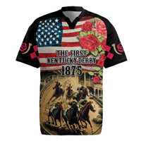 The First Kentucky Horse Racing Rugby Jersey Since 1875 American Flag Vintage Style - Wonder Print Shop