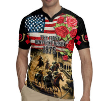 The First Kentucky Horse Racing Rugby Jersey Since 1875 American Flag Vintage Style - Wonder Print Shop