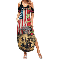 The First Kentucky Horse Racing Summer Maxi Dress Since 1875 American Flag Vintage Style - Wonder Print Shop
