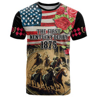 The First Kentucky Horse Racing T Shirt Since 1875 American Flag Vintage Style - Wonder Print Shop