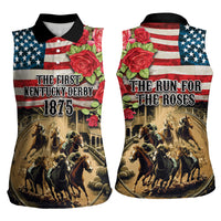 The First Kentucky Horse Racing Women Sleeveless Polo Shirt Since 1875 American Flag Vintage Style - Wonder Print Shop