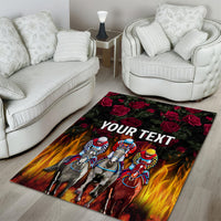 Personalized Kentucky Horses Racing Area Rug Race For Burning Roses - Wonder Print Shop