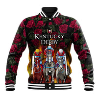 Personalized Kentucky Horses Racing Baseball Jacket Race For Burning Roses - Wonder Print Shop
