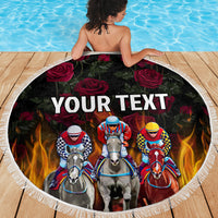 Personalized Kentucky Horses Racing Beach Blanket Race For Burning Roses - Wonder Print Shop