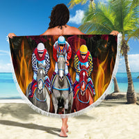 Personalized Kentucky Horses Racing Beach Blanket Race For Burning Roses - Wonder Print Shop