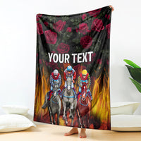 Personalized Kentucky Horses Racing Blanket Race For Burning Roses