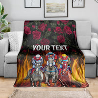 Personalized Kentucky Horses Racing Blanket Race For Burning Roses