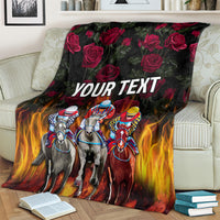Personalized Kentucky Horses Racing Blanket Race For Burning Roses