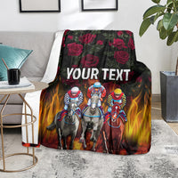 Personalized Kentucky Horses Racing Blanket Race For Burning Roses