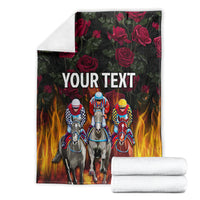 Personalized Kentucky Horses Racing Blanket Race For Burning Roses