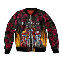 Personalized Kentucky Horses Racing Bomber Jacket Race For Burning Roses - Wonder Print Shop