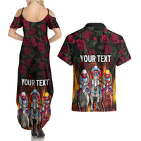 Personalized Kentucky Horses Racing Couples Matching Summer Maxi Dress and Hawaiian Shirt Race For Burning Roses - Wonder Print Shop