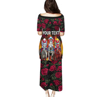 Personalized Kentucky Horses Racing Family Matching Puletasi and Hawaiian Shirt Race For Burning Roses - Wonder Print Shop