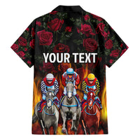 Personalized Kentucky Horses Racing Family Matching Short Sleeve Bodycon Dress and Hawaiian Shirt Race For Burning Roses - Wonder Print Shop