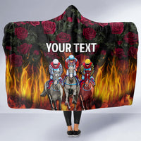 Personalized Kentucky Horses Racing Hooded Blanket Race For Burning Roses