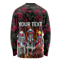 Personalized Kentucky Horses Racing Long Sleeve Shirt Race For Burning Roses - Wonder Print Shop