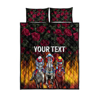 Personalized Kentucky Horses Racing Quilt Bed Set Race For Burning Roses - Wonder Print Shop