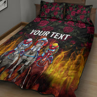 Personalized Kentucky Horses Racing Quilt Bed Set Race For Burning Roses - Wonder Print Shop