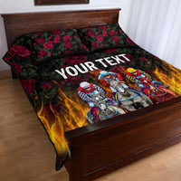 Personalized Kentucky Horses Racing Quilt Bed Set Race For Burning Roses - Wonder Print Shop