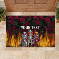 Personalized Kentucky Horses Racing Rubber Doormat Race For Burning Roses - Wonder Print Shop