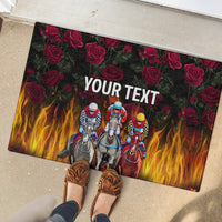 Personalized Kentucky Horses Racing Rubber Doormat Race For Burning Roses - Wonder Print Shop