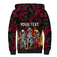 Personalized Kentucky Horses Racing Sherpa Hoodie Race For Burning Roses - Wonder Print Shop