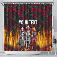 Personalized Kentucky Horses Racing Shower Curtain Race For Burning Roses
