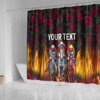 Personalized Kentucky Horses Racing Shower Curtain Race For Burning Roses