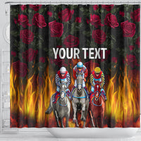 Personalized Kentucky Horses Racing Shower Curtain Race For Burning Roses
