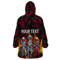 Personalized Kentucky Horses Racing Wearable Blanket Hoodie Race For Burning Roses - Wonder Print Shop