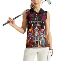 Personalized Kentucky Horses Racing Women Sleeveless Polo Shirt Race For Burning Roses - Wonder Print Shop