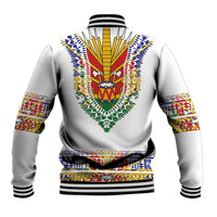 Haiti Flag Traditional Dashiki Baseball Jacket White Color